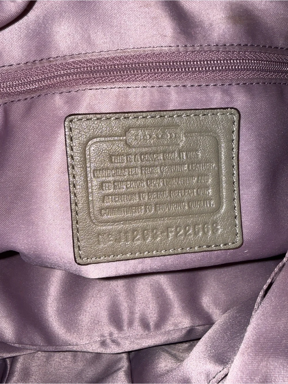 Y2K Coach Gray Leather Pleated Shoulder Bag